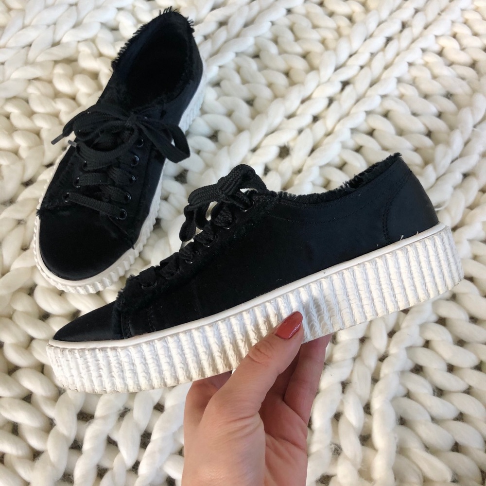 Satin Platform Sneakers from Express